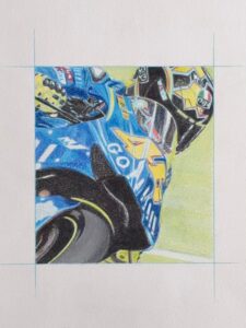 長坂剛夫の絵_V.ロッシ2004のコーナリング(1)